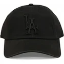 svart-bojd-justerbar-keps-med-svart-los-angeles-dodgers-ballpark-logotyp-fran-american-needle