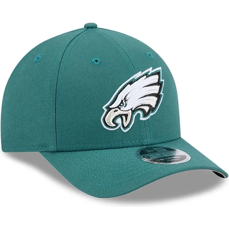 new-era-curved-brim-9forty-m-crown-team-philadelphia-eagles-nfl-green-snapback-cap