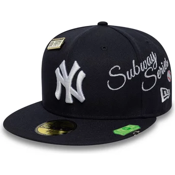Șepci plată bleumarin fitted 59FIFTY Subway Series de New York Yankees MLB de New Era