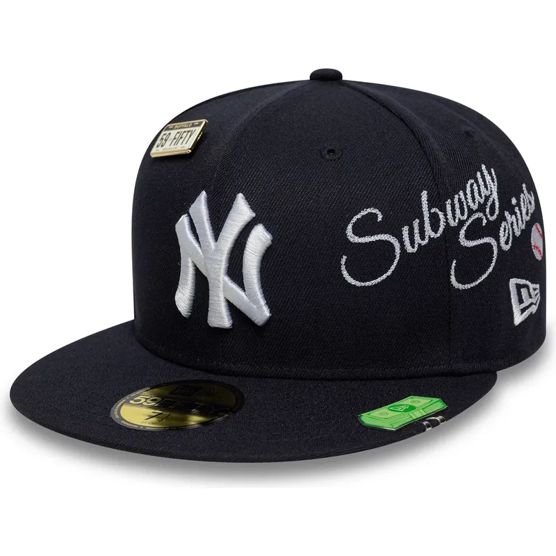 marineblaue-anliegende-59fifty-flat-cap-subway-series-der-new-york-yankees-mlb-von-new-era