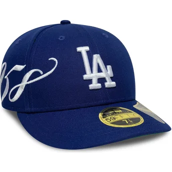 Böjd blå justerad keps 59FIFTY Low Profile Precurved Est Script från Los Angeles Dodgers MLB av New Era