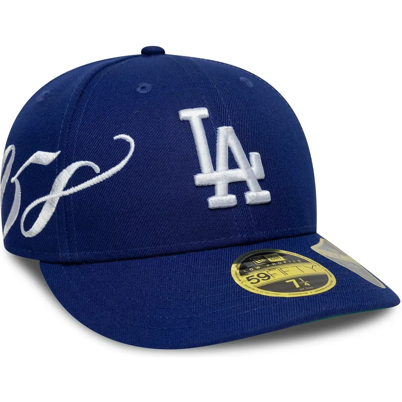 bojd-bla-justerad-keps-59fifty-low-profile-precurved-est-script-fran-los-angeles-dodgers-mlb-av-new-era