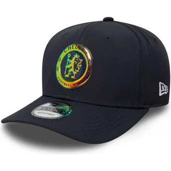 Casquette courbée bleue marine snapback 9SEVENTY Stretch Snap Iridiscent Chelsea Football Club Premier League New Era