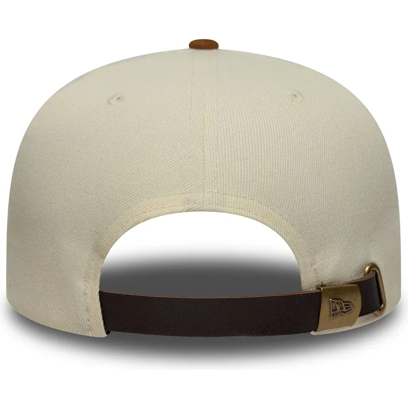 cappellino-con-visiera-curva-beige-e-marrone-regolabile-9fifty-a-frame-suede-visor-di-los-angeles-dodgers-mlb-di-new-era