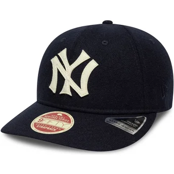 Cappellino curvo blu marino regolabile 9FIFTY Retro Crown Heritage Series dei New York Yankees MLB di New Era
