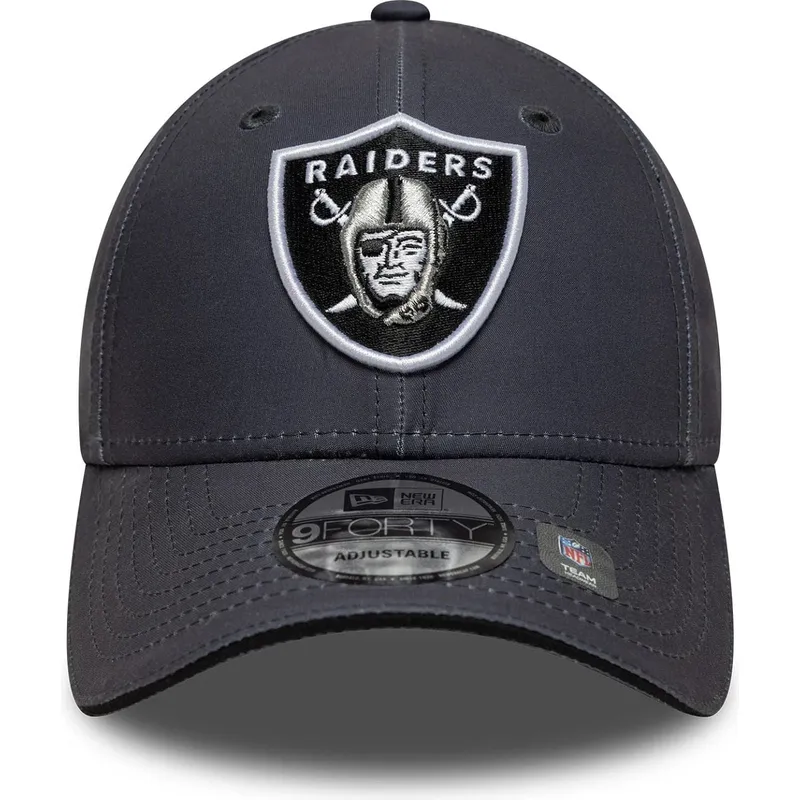 graue-verstellbare-curved-cap-9forty-microfibre-der-las-vegas-raiders-nfl-von-new-era