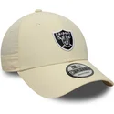 casquette-courbee-beige-ajustable-9forty-recycled-midi-las-vegas-raiders-nfl-new-era