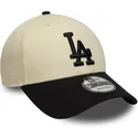 bojd-beige-och-svart-justerbar-keps-9forty-colour-block-fran-los-angeles-dodgers-mlb-av-new-era