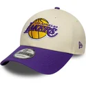 gebogene-beige-und-violette-verstellbare-kappe-9forty-colour-block-der-los-angeles-lakers-nba-von-new-era