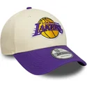 gebogene-beige-und-violette-verstellbare-kappe-9forty-colour-block-der-los-angeles-lakers-nba-von-new-era