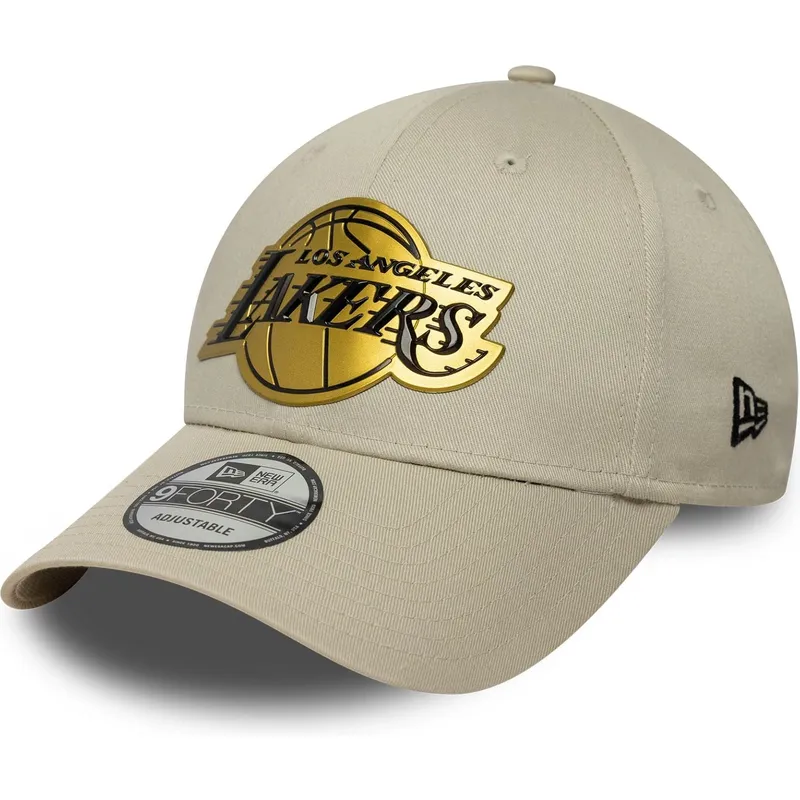 epci-curbata-bej-snapback-9forty-metallic-de-los-angeles-lakers-nba-de-new-era