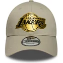 epci-curbata-bej-snapback-9forty-metallic-de-los-angeles-lakers-nba-de-new-era