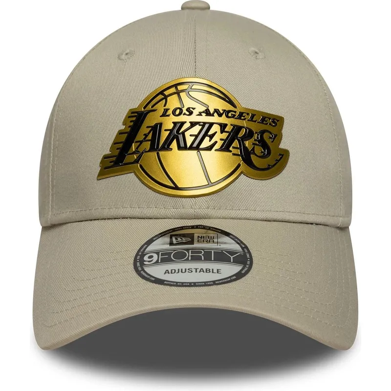 casquette-courbee-beige-snapback-9forty-metallic-los-angeles-lakers-nba-new-era