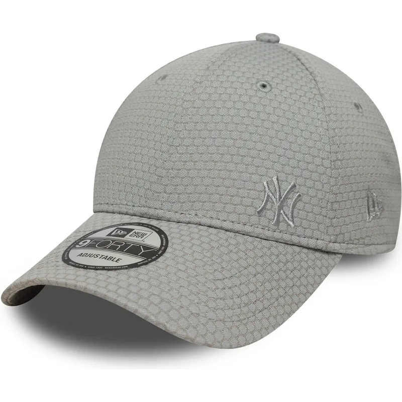 graue-gebogene-snapback-kappe-mit-grauem-logo-9forty-mesh-flawless-der-new-york-yankees-mlb-von-new-era