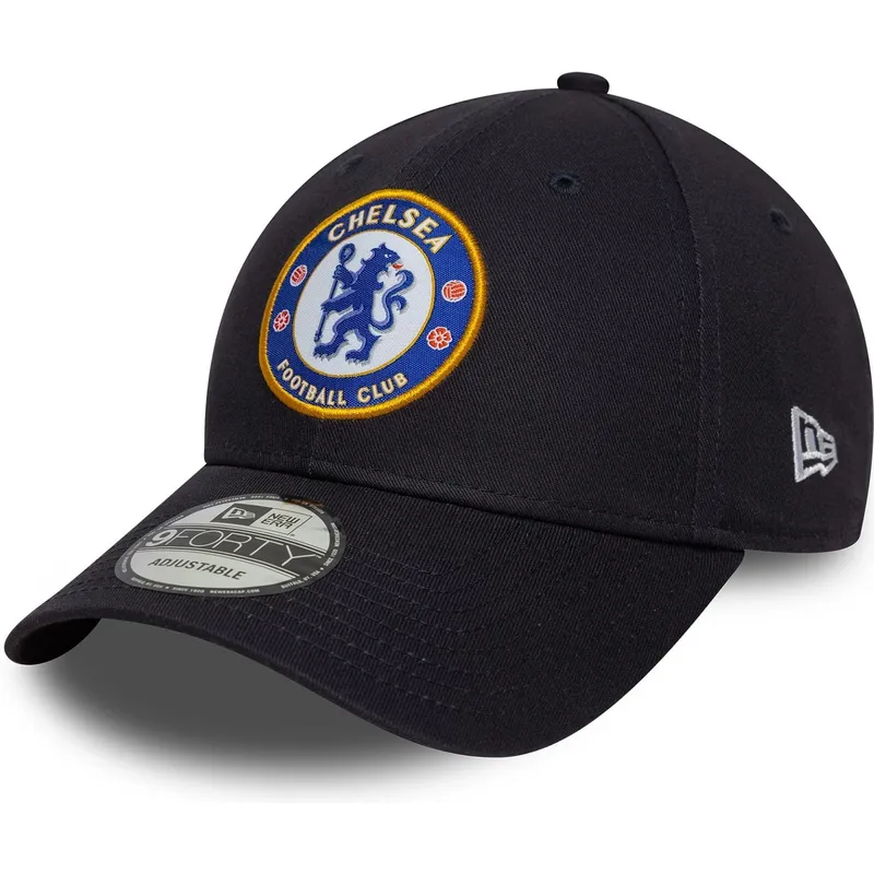 cappellino-visiera-curva-blu-navy-snapback-9forty-core-di-chelsea-football-club-premier-league-di-new-era