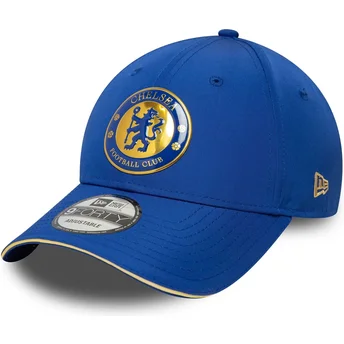 Gorra curva azul ajustable 9FORTY Retro de Chelsea Football Club Premier League de New Era