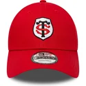 rote-verstellbare-curved-cap-9forty-core-von-stade-toulousain-top-14-von-new-era