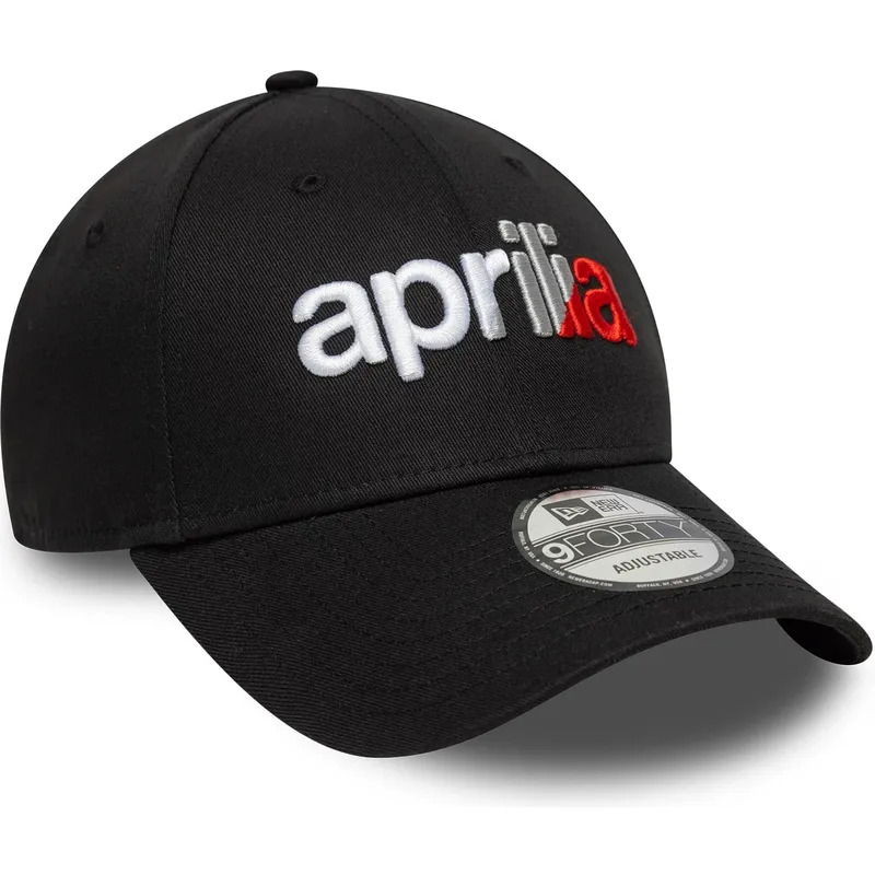 casquette-courbee-noire-ajustable-9forty-wordmark-aprilia-piaggio-new-era