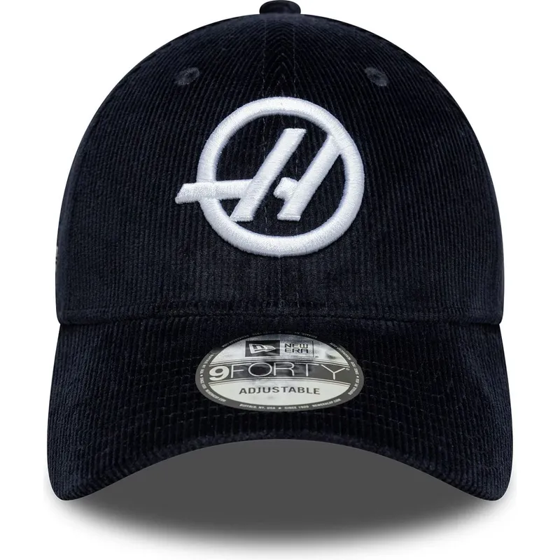 casquette-courbee-bleue-marine-ajustable-9forty-cord-haas-f1-team-formula-1-new-era