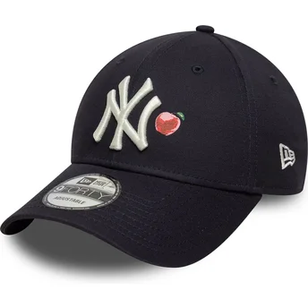 Cappellino con visiera curva blu marino regolabile 9FORTY Fruit Icon di New York Yankees MLB di New Era