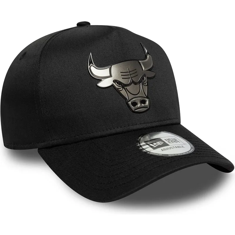 cappellino-curvo-nero-snapback-9forty-e-frame-metallic-di-chicago-bulls-nba-di-new-era