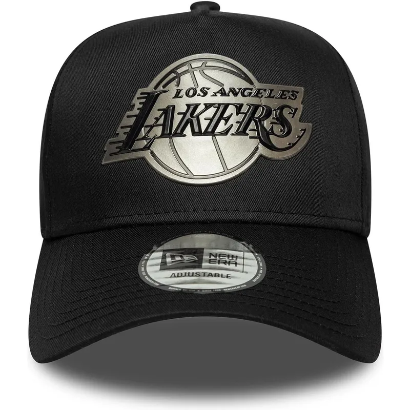 cappellino-curvo-nero-snapback-9forty-e-frame-metallic-dei-los-angeles-lakers-nba-di-new-era