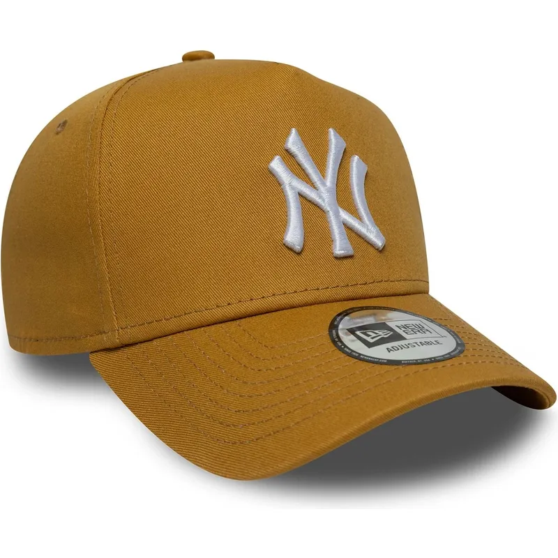 cappellino-curvo-marrone-snapback-9forty-e-frame-league-essential-di-new-york-yankees-mlb-di-new-era