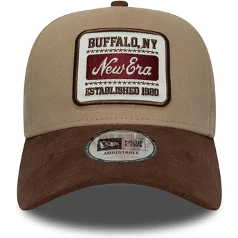 Gorra curva marrón ajustable 9FORTY E Frame Patch Suede de New Era