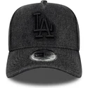 svart-bojd-keps-snapback-9forty-e-frame-denim-fran-los-angeles-dodgers-mlb-av-new-era