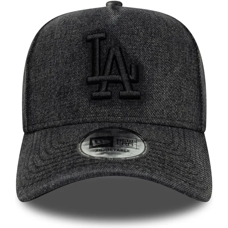 casquette-courbee-noire-snapback-9forty-e-frame-denim-los-angeles-dodgers-mlb-new-era