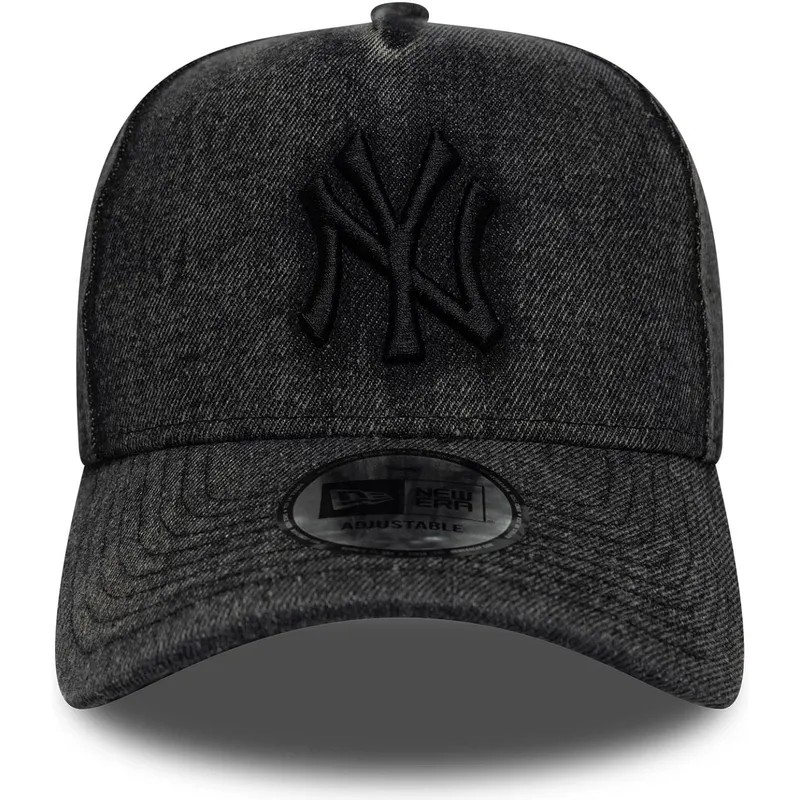 svart-kurvad-snapback-keps-9forty-e-frame-denim-new-york-yankees-mlb-fran-new-era
