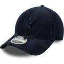 marineblaue-verstellbare-curved-cap-mit-marineblauen-logo-9forty-m-crown-cord-der-new-york-yankees-mlb-von-new-era