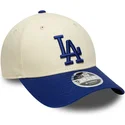 cappellino-curvo-beige-e-blu-snapback-9forty-m-crown-dei-los-angeles-dodgers-mlb-di-new-era