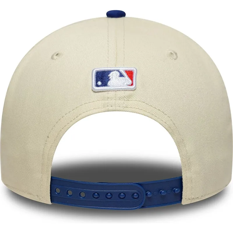 casquette-courbee-beige-et-bleue-snapback-9forty-m-crown-los-angeles-dodgers-mlb-new-era