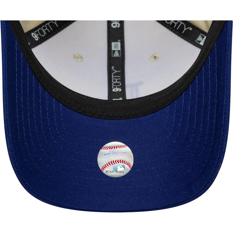 bezowo-niebieska-czapka-z-zakrzywionym-daszkiem-snapback-9forty-m-crown-los-angeles-dodgers-mlb-new-era
