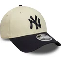 cappellino-curvo-beige-e-blu-marino-snapback-9forty-m-crown-dei-new-york-yankees-mlb-di-new-era
