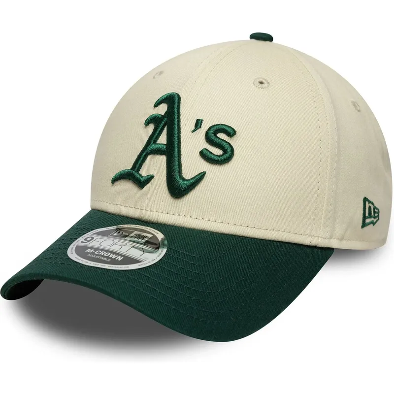 bojd-keps-beige-och-gron-snapback-9forty-m-crown-fran-oakland-athletics-mlb-av-new-era