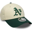 gorra-curva-beige-y-verde-snapback-9forty-m-crown-de-oakland-athletics-mlb-de-new-era