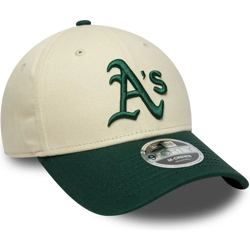 bojd-keps-beige-och-gron-snapback-9forty-m-crown-fran-oakland-athletics-mlb-av-new-era
