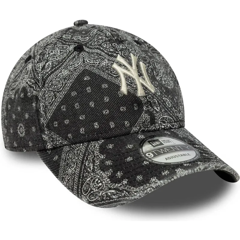 cappellino-curvo-nero-regolabile-9twenty-washed-paisley-dei-new-york-yankees-mlb-di-new-era