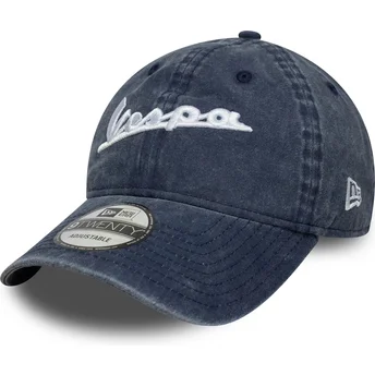 Cappellino curvo blu regolabile 9TWENTY Washed di Vespa Piaggio di New Era