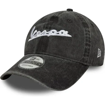 New Era Curved Brim 9TWENTY Washed Vespa Piaggio Black Adjustable Cap
