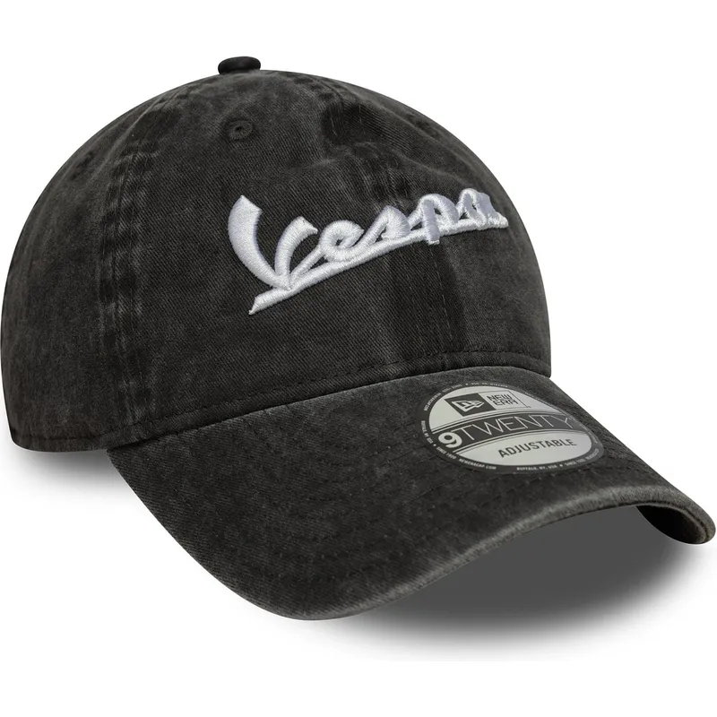 cappellino-curvo-nero-regolabile-9twenty-washed-di-vespa-piaggio-di-new-era