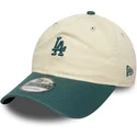 czapka-z-zakrzywionym-daszkiem-bezowo-zielona-regulowana-9twenty-mini-washed-los-angeles-dodgers-mlb-new-era
