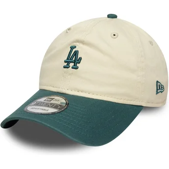 Czapka z zakrzywionym daszkiem beżowo-zielona regulowana 9TWENTY Mini Washed Los Angeles Dodgers MLB New Era