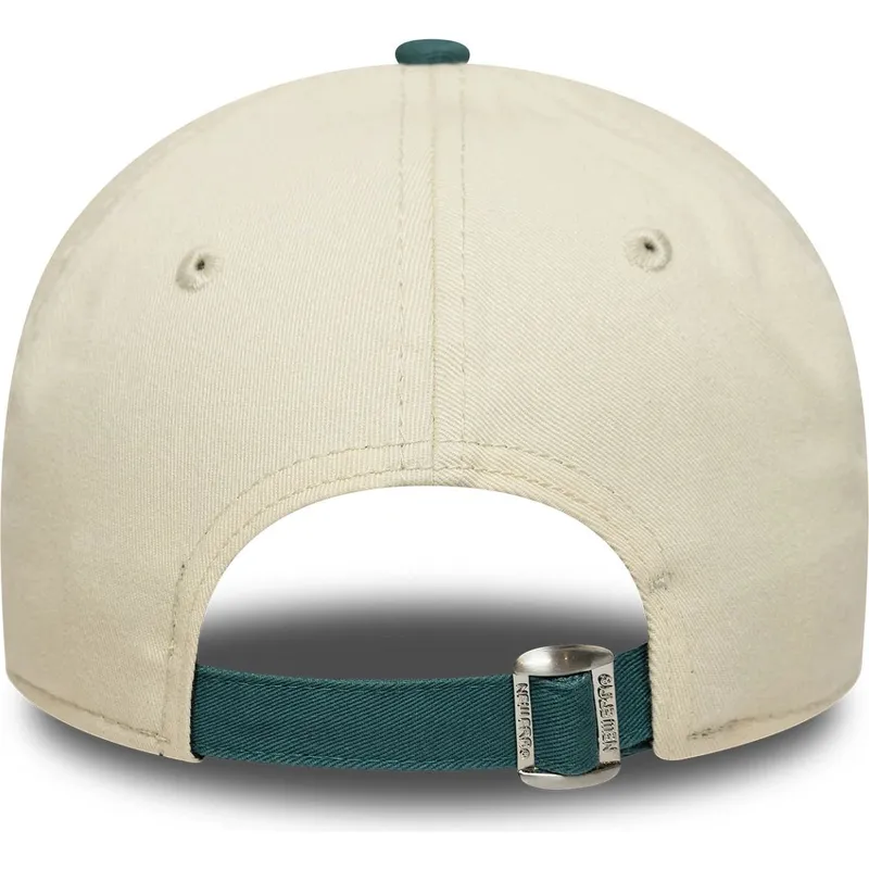 cappellino-curvo-beige-e-verde-regolabile-9twenty-mini-washed-dei-los-angeles-dodgers-mlb-di-new-era