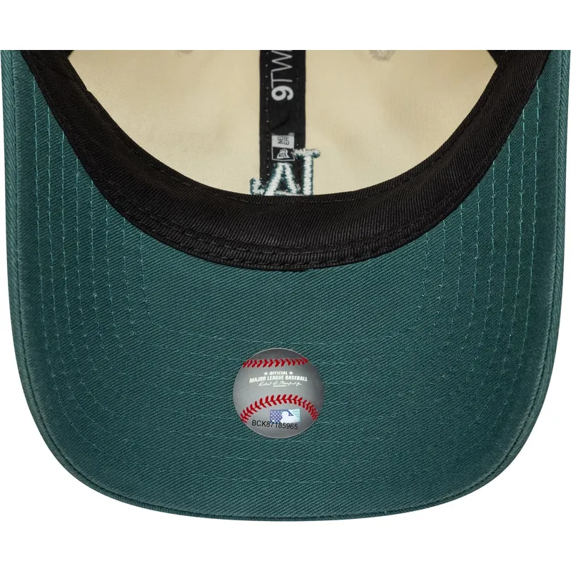 cappellino-curvo-beige-e-verde-regolabile-9twenty-mini-washed-dei-los-angeles-dodgers-mlb-di-new-era