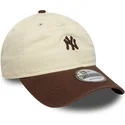 czapka-z-zakrzywionym-daszkiem-bezowo-brazowa-regulowana-9twenty-mini-washed-new-york-yankees-mlb-new-era