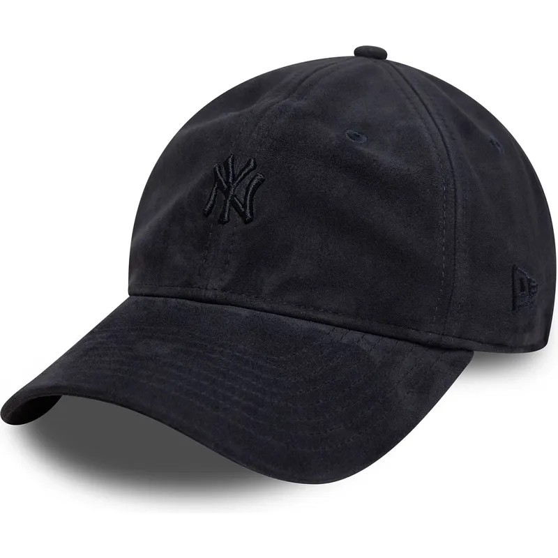 granatowa-zakrzywiona-czapka-regulowana-z-granatowym-logo-9twenty-suede-new-york-yankees-mlb-new-era