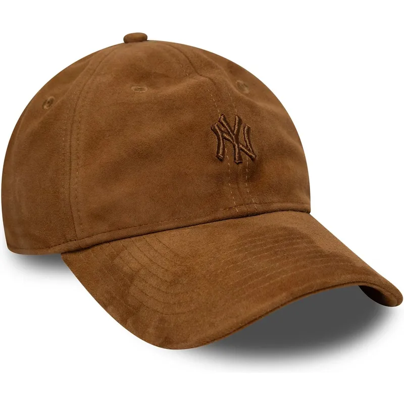 new-era-curved-brim-brown-logo-9twenty-suede-new-york-yankees-mlb-brown-adjustable-cap